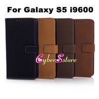 Wholesale For Galaxy S5 Classic Vintage Retro Flip PU Wallet Leather Case Cover With Card SlotS Pouch Stand For Samsung Galaxy S5 S i9600