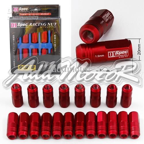 2017 Addmotor 20 X Jdm D1 Spec Racing Lug Wheel Nuts Screw 1.5 Red