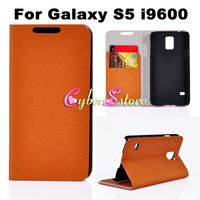 Wholesale For Galaxy S5 Top Quality Wood Flip PU Wallet Leather Case Cover With Card SlotS Pouch Stand For Samsung Galaxy S5 S i9600