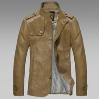 Jackets Men Cotton 2014autumn new avirex Men's clothing male outerwear PU leather male slim leather jacket