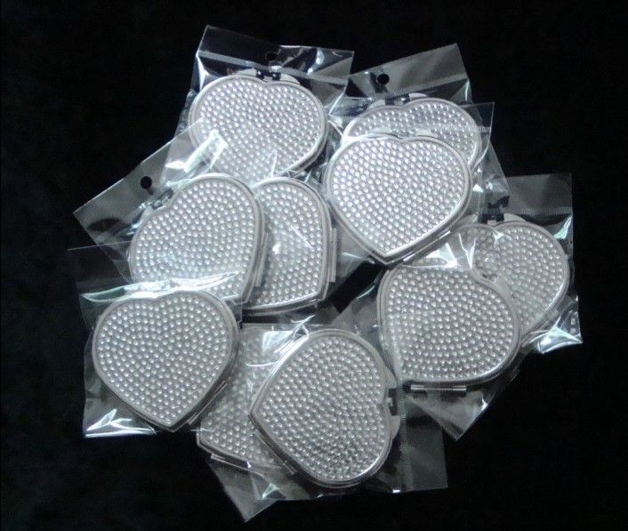 2016 Hot Wholesale Sparkle Bling Heart Jeweled Compact Mirror For