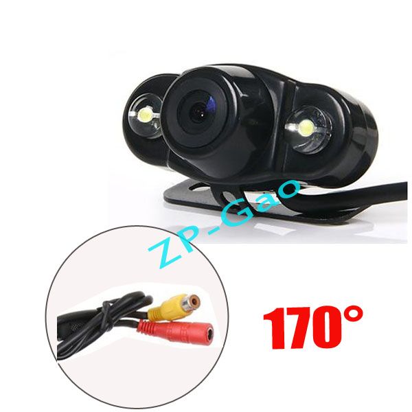 4.3" LCD Mirror Monitor + 2 white LED Wireless Reversing Backup Camera Car Rear View Kit 170°Waterproof