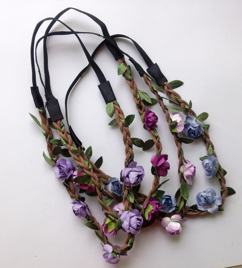 Wholesale - Bride Bohemian Flower Headband Festival Wedding Floral Garland Hair Band Headwear Hair Accessories for Women