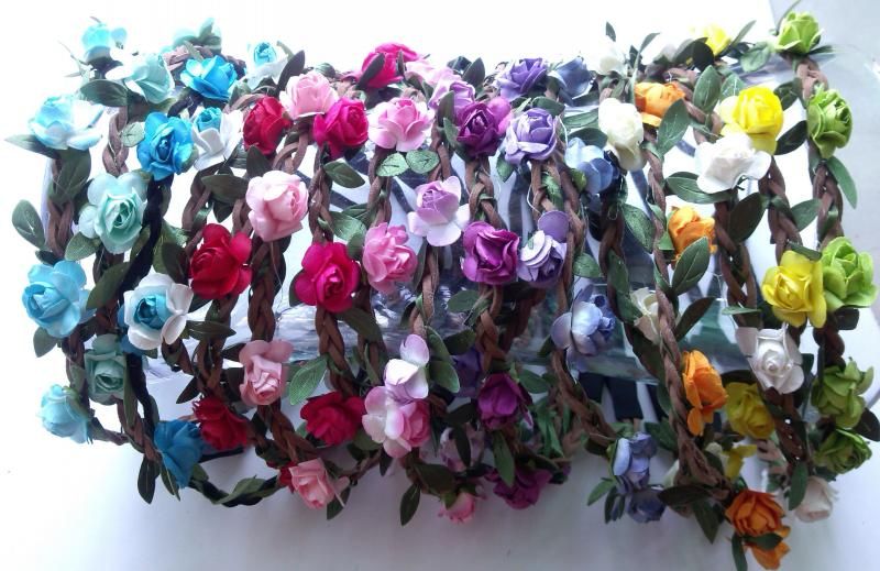 Wholesale - Bride Bohemian Flower Headband Festival Wedding Floral Garland Hair Band Headwear Hair Accessories for Women