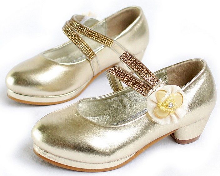 EMS Kids Shoes Fashion Baby Girls Shoes Gold Golden Color High Heel ...