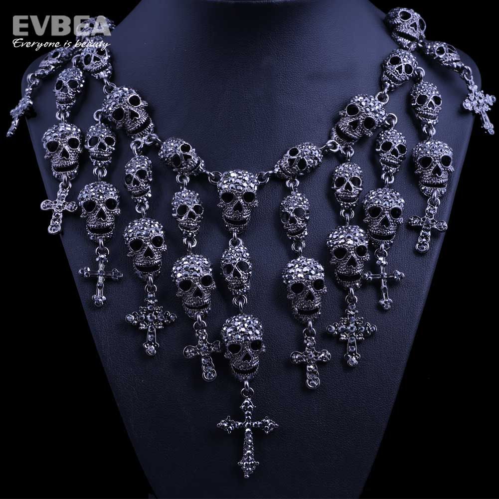Wholesale Fashion Skull Necklace 2014 Crystal Skeleton Iron Chains