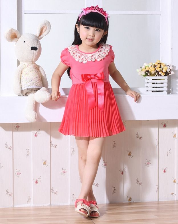 2016 New Summer Girls Dress Chiffon Skirt Models Child Princess Dress 23F