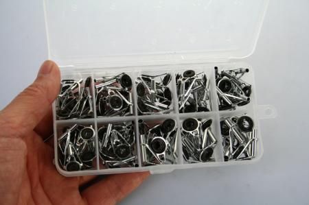 Assorted 90 pcs Fishing Rod Parts Tip Tops Gunsmoke Stainless Repair Kits