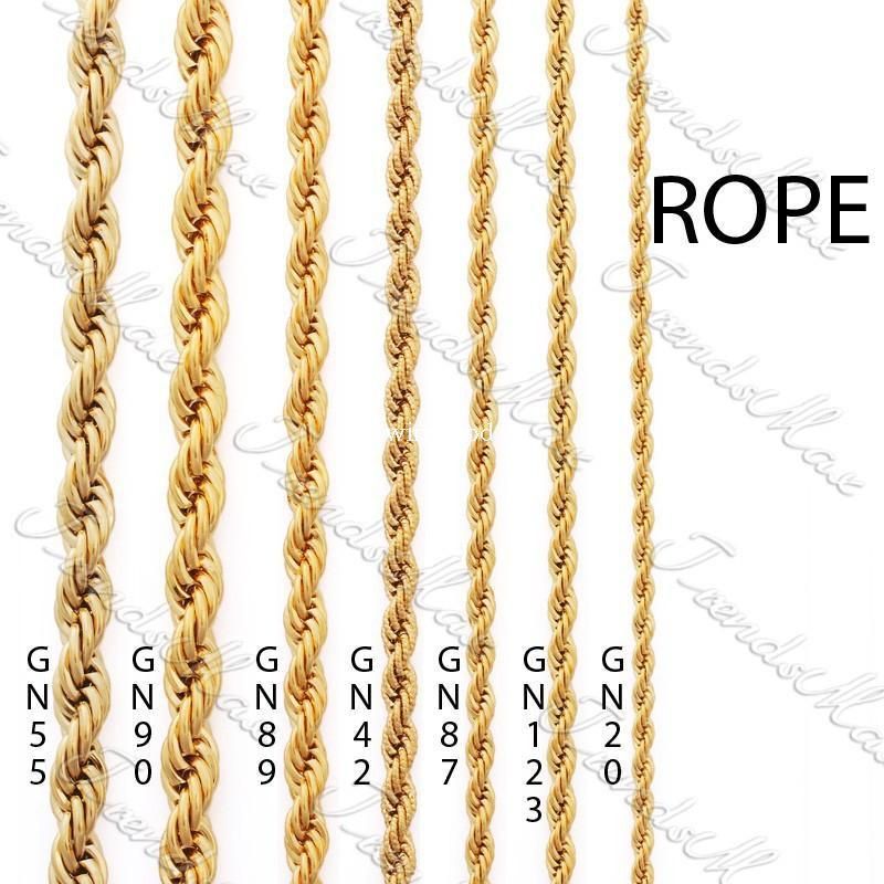 Wholesale - 3/4/5/ 24K Gold Plated Necklace Chain Rope MENS Womens Chain GF Jewelry GNM28 от DHgate WW