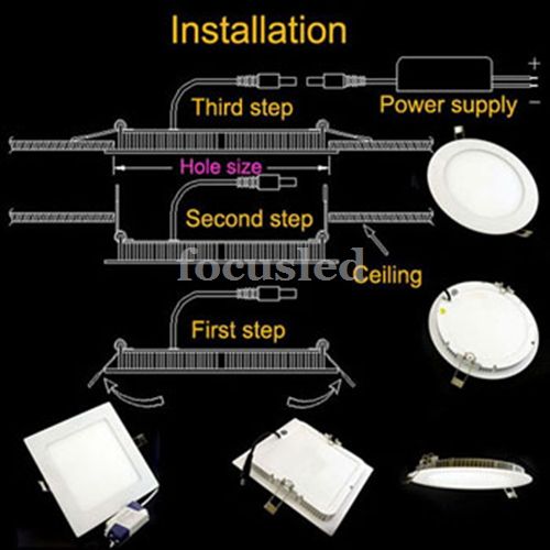 US Stock Ultrathin 9W 12W 15W 18W 23W LED Panel Lights SMD2835 Downlight AC110-240V Fixture Ceiling Down Light Warm/Cool/Natural White 4000K