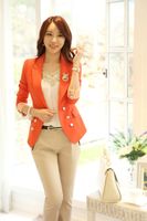 Women Dress Suit Corduroy New 2014 Arrival Korea Style yellow Blazers