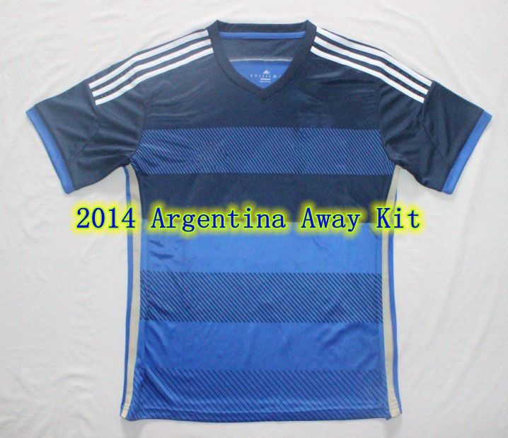 2014 World Cup Argentina Away Jersey Thai Quality Custom Soccer Jerseys