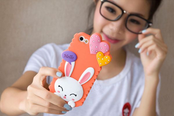 Wholesale Cartoon cell phone case 3D lovely Heart Rabbit soft Silicon Case for iPhone 4 4s for iphone 5 5s free shipping, Free shipping, $2.6/Piece | DHgate ... - cartoon-cell-phone-case-3d-lovely-heart-rabbit