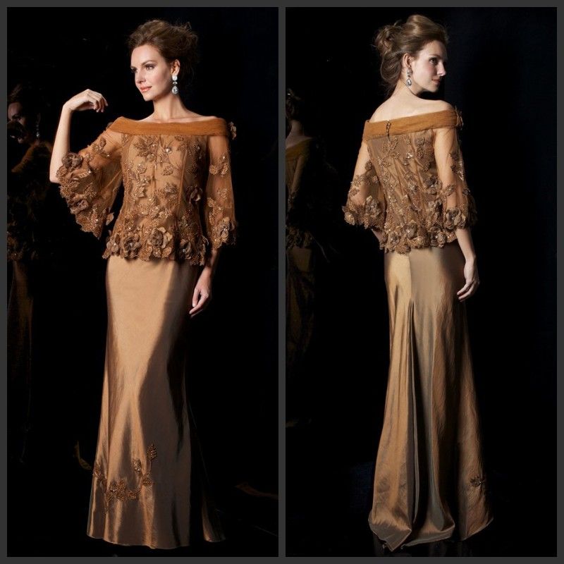 2015 Janique Bronze Mermaid Mother Of The Bride Dresses Taffeta Off