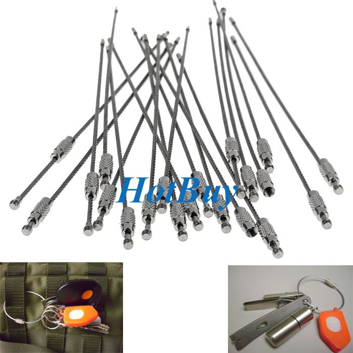 Stainless Steel Aircraft Cable Wire Key Chain Key Rings Twist Screw