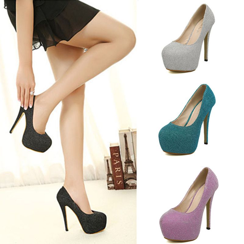 New Women High Heels Shoes Casual Candy Color Platform Sole Pointed