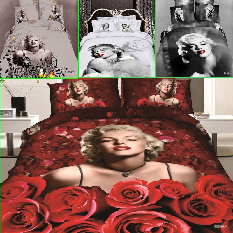 Luxury 3D Printed Marilyn Monroe 100cotton Bedding Sets Duvet Quilt Bed Covers Bedclothes for