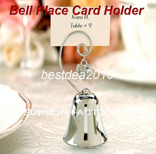 2018 Fedex Wholesale Charming Chrome Bell Place Card /Photo Holder With