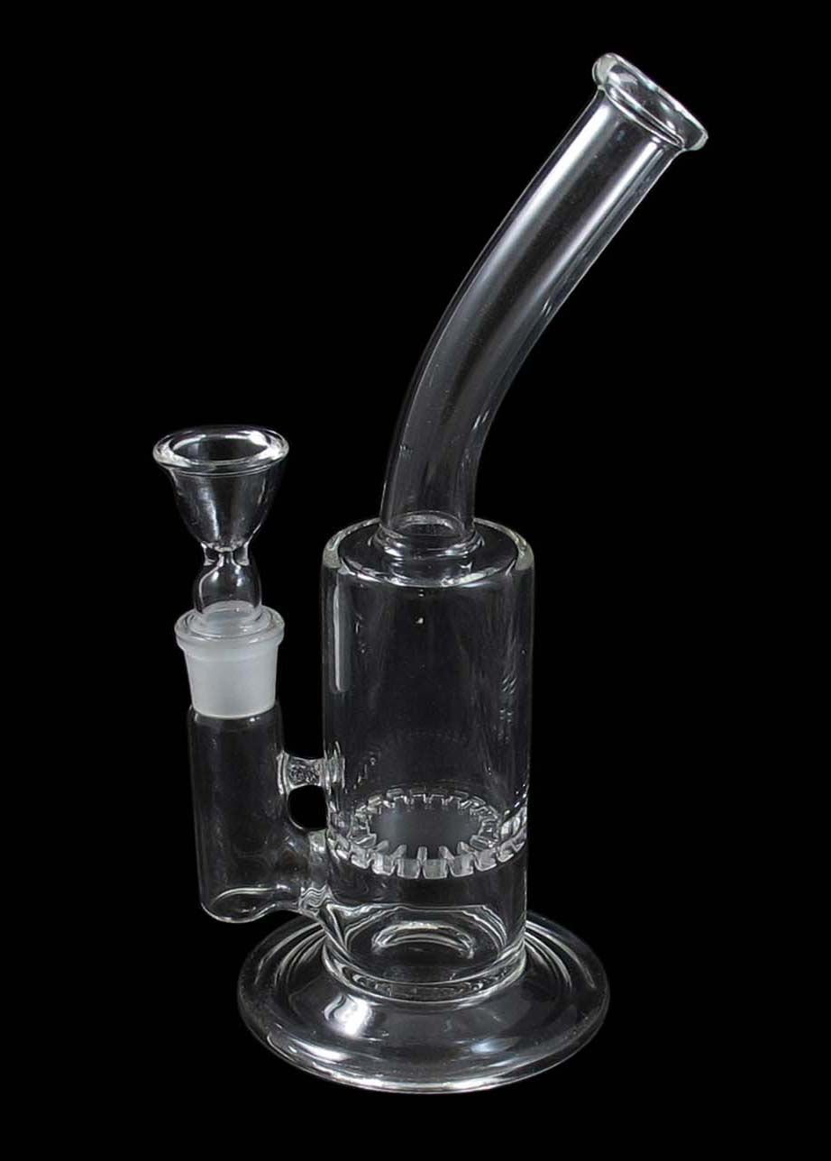 2017 D020 T Glass Bong Water Pipe With Disk Percolator Two