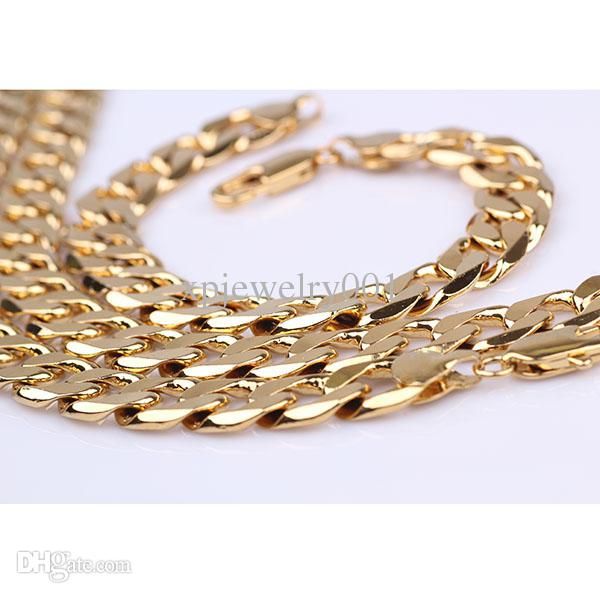 Wholesale - Massive Chunky Men's necklace + Bracelet Set 14k Yellow gold filled 135g Solid Euro curb chain 12mm low price jewelry sets, Goden
Wholesale - Massive Chunky Men's necklace + Bracelet Set 14k Yellow gold filled 135g Solid Euro curb chain 12mm low price jewelry sets, Goden