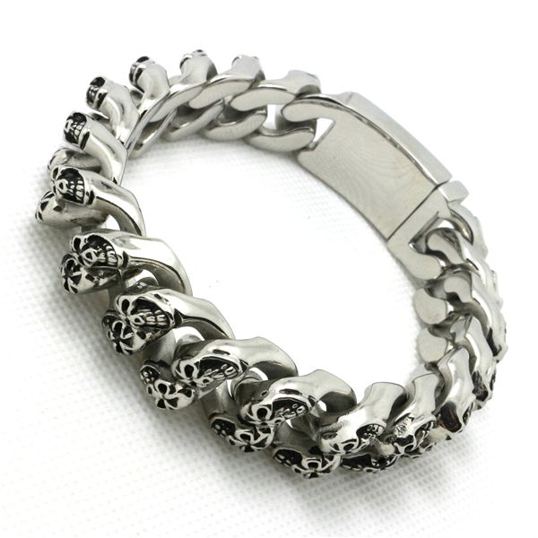 Newest Mens Boys 316L Stainless Steel Cool Skull Links Bracelet For Biker Factory Price
Newest Mens Boys 316L Stainless Steel Cool Skull Links Bracelet For Biker Factory Price