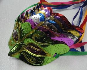 2014 mix sipariş 100 adet promosyon satış parti maskesi kaynak altın moda masquerade Venedik renkli