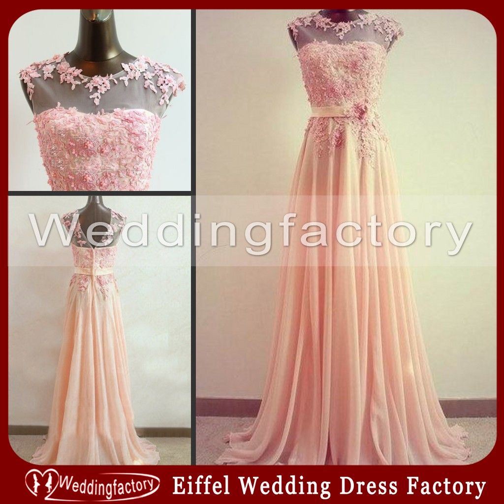 Vogue Prom Dresses Hot Sale Coral A Line Sheer Jewel Neck Lace