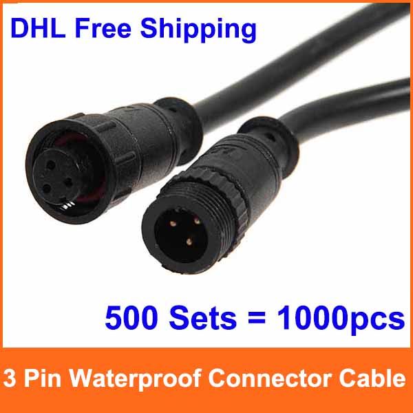 LED Light Strips 3Pin 3 Pin Waterproof Connector Cable Male Female For ...