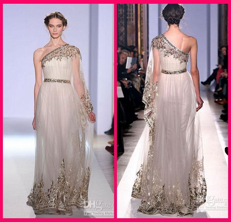 Zuhair Murad Fall Winter Long Sleeve Prom Dresses Sheath One-Shoulder Tulle Appliques Beads Sequins Sash Pageant Gown Formal Dress, Ivory
Zuhair Murad Fall Winter Long Sleeve Prom Dresses Sheath One-Shoulder Tulle Appliques Beads Sequins Sash Pageant Gown Formal Dress, Ivory