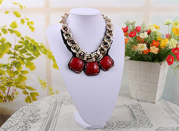 Online Cheap Graceful Necklace Bust Jewelry Display White Leatherette 8