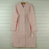 LZ Autumn and winter coral fleece front button long-sleeve nightgown