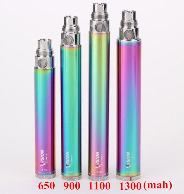 MOQ 1Pcs Vision Rainbow Spinners Batteries 510 Thread Variable Voltage Vape Pens Battery 1100 1300mAh ego oil vaporizer Elec354E
MOQ 1Pcs Vision Rainbow Spinners Batteries 510 Thread Variable Voltage Vape Pens Battery 1100 1300mAh ego oil vaporizer Elec354E