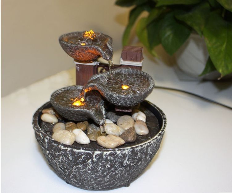 Indoor Water Fountain With Led Lights Coast Tiered Rock 