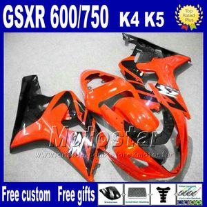 7 hediyeler SUZUKI GSXR 600 750 2004 2005 için Fairing kiti K4 fairings GSX-R600 04 GSX-R750 05 turuncu siyah ABS motobike setleri Fb74