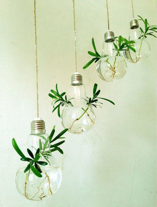 Wholesale Fashion Light Bulb Shape Glass Hanging Terrarium/bulb Vases