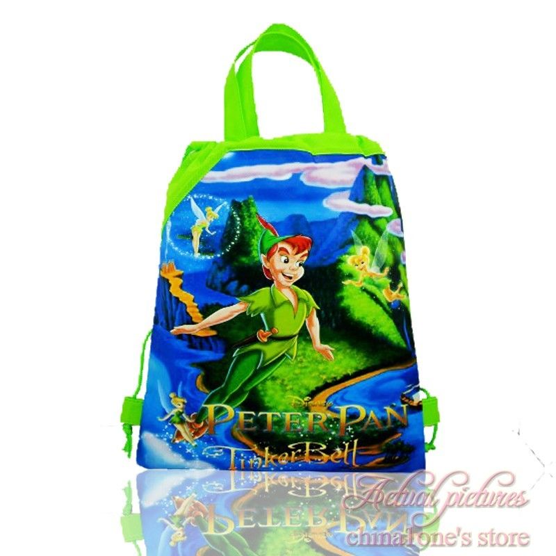 Peter Pan Tinker Bell Drawstring Backpacks Kids Party Bags,Kids School