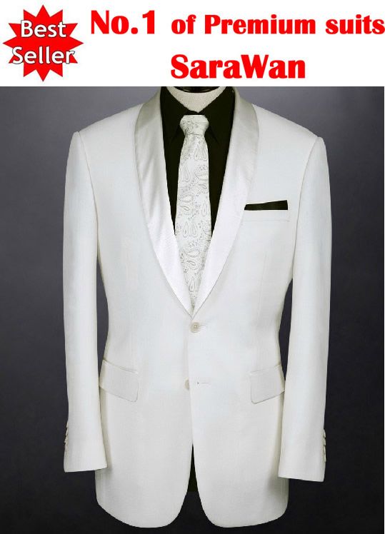 Custom Made Men Suit,Classic White Mens Wedding Suit,Mens TuxedosJacket