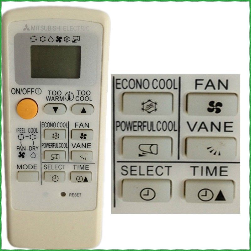 Replacement For Mitsubishi Split And Portable Air Conditioner Remote