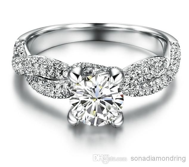 Wholesale - Exquisite Genuine SONA Synthetic Diamond 925 Silver 18K Gold Plated Rings for Women Bright Micro pave Setting Beautiful Jewelry
Wholesale - Exquisite Genuine SONA Synthetic Diamond 925 Silver 18K Gold Plated Rings for Women Bright Micro pave Setting Beautiful Jewelry