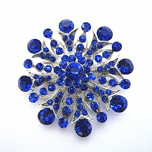 Sparkly-Gold Plated Clear Rhinestone Crystal Diamante Bouquet Flower Brooch