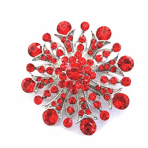 Sparkly-Gold Plated Clear Rhinestone Crystal Diamante Bouquet Flower Brooch
