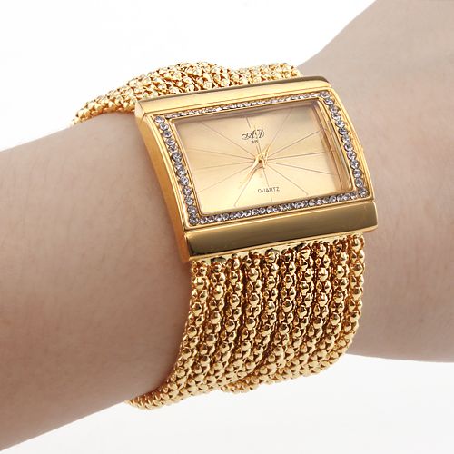 Women's Gold Band Golden Dial Diamond Bracelet Style Wrist Watch Bangle Luxury Diamond Square Face Women Lady Girl Bracelet Quartz Wrist
Women's Gold Band Golden Dial Diamond Bracelet Style Wrist Watch Bangle Luxury Diamond Square Face Women Lady Girl Bracelet Quartz Wrist