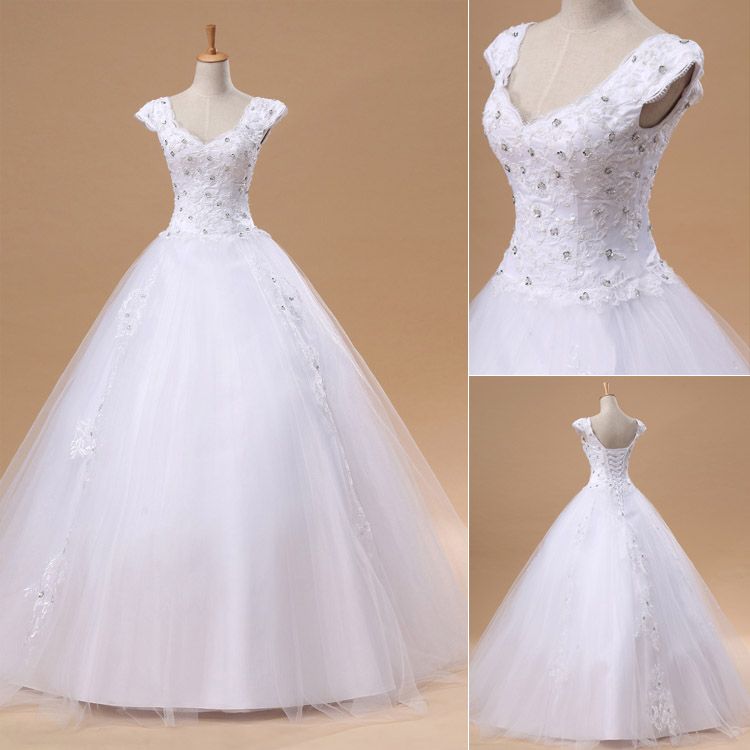 Spring Cheap Ready To Wear Wedding Dresses Lace Appliqus Sheer Beaded