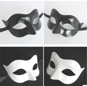 Новая маска для вечеринки черно -белая лиса наполовину маска маска маски для маски бесплатно доставки