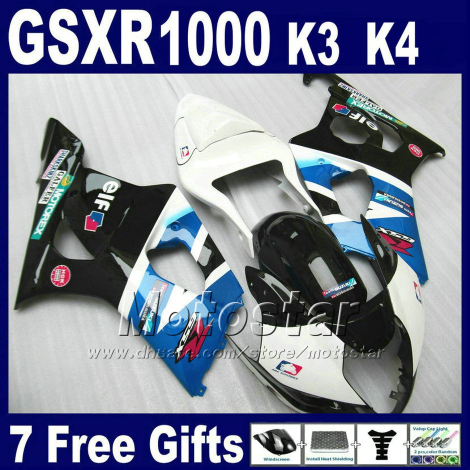 ABS fairings set for SUZUKI K3 2003 2004 GSXR 1000 GSX-R1000 bodywork 03 04 GSXR1000 blue white black fairing kit SF84 +7 gifts, Multi-color
ABS fairings set for SUZUKI K3 2003 2004 GSXR 1000 GSX-R1000 bodywork 03 04 GSXR1000 blue white black fairing kit SF84 +7 gifts, Multi-color