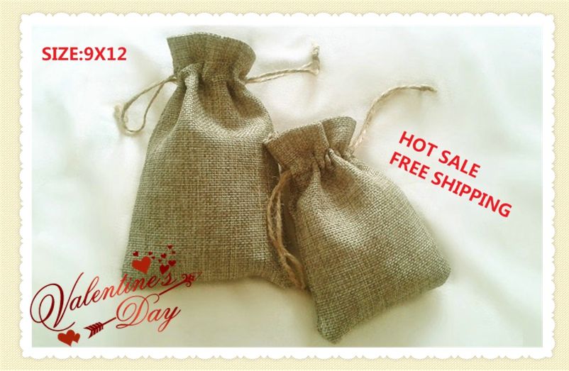 JLB Wholesale 9x12cm High Quality Jute Burlap Gift Bags Pouches with