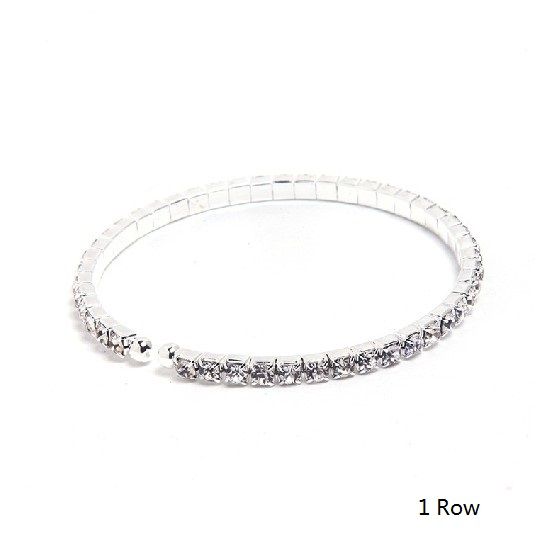 Sparkly Silver Full Rhinestone Crystal Diamante Bridesmaid Bangle Bracelets