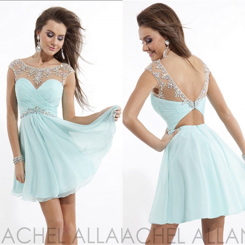 Hot Sale Crew Sexy Beaded Ruched Sash Short Chiffon Dresses