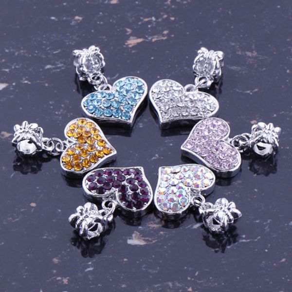 SALE!!! 6 Colors Assorted Mixed 20pcs/lot Crystal Rhinestone Heart Charms Big Hole European Dangle Beads Fits Snake Bracelets free shipping
SALE!!! 6 Colors Assorted Mixed 20pcs/lot Crystal Rhinestone Heart Charms Big Hole European Dangle Beads Fits Snake Bracelets free shipping