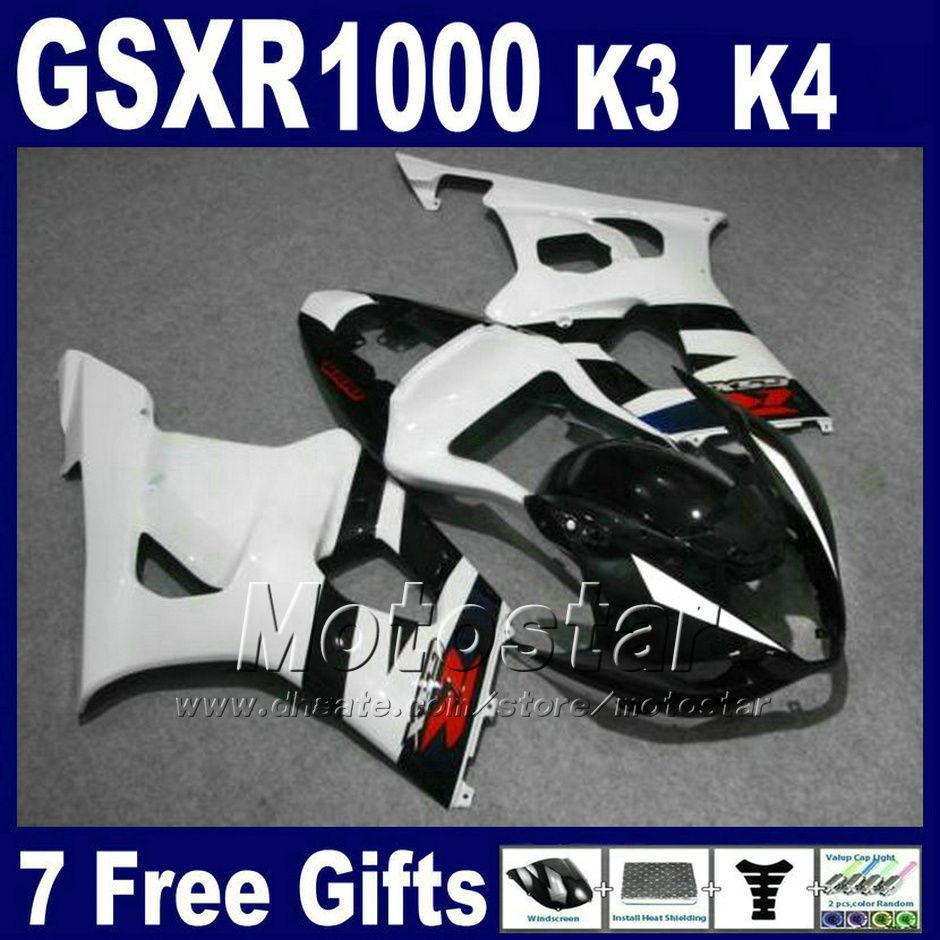 Custom motobike set for SUZUKI GSXR 1000 K3 2003 2004 white black fairing kit GSX-R1000 03 04 fairings bodywork GSXR1000 GH40 +7 gifts, Multi-color
Custom motobike set for SUZUKI GSXR 1000 K3 2003 2004 white black fairing kit GSX-R1000 03 04 fairings bodywork GSXR1000 GH40 +7 gifts, Multi-color